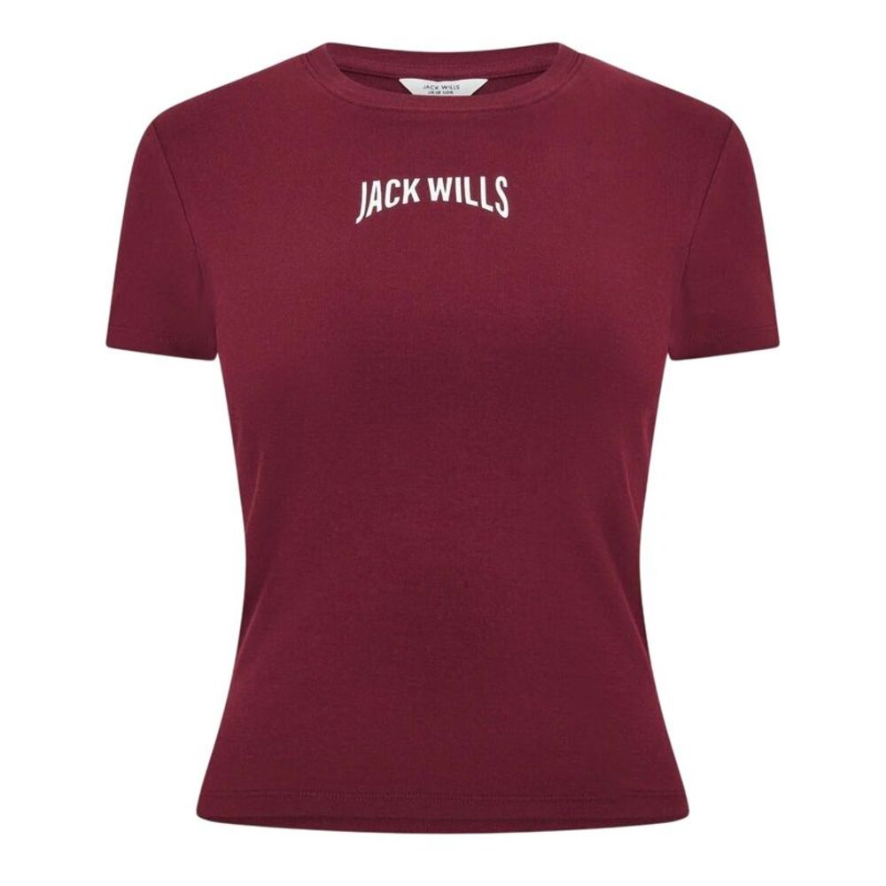 Jack Wills Womens/Ladies Baby Slim T-Shirt / Wine